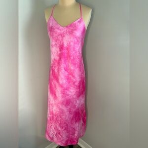 Ralph Lauren Pink Tie-Dye Maxi Slip /lounge spring lingerie Pajama Dress